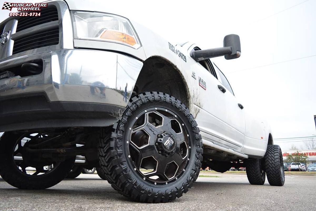 vehicle gallery/ram 3500 xd series xd815 battalion  Gloss Black Milled wheels and rims