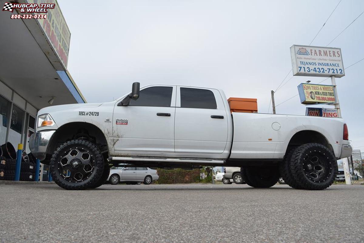 vehicle gallery/ram 3500 xd series xd815 battalion  Gloss Black Milled wheels and rims