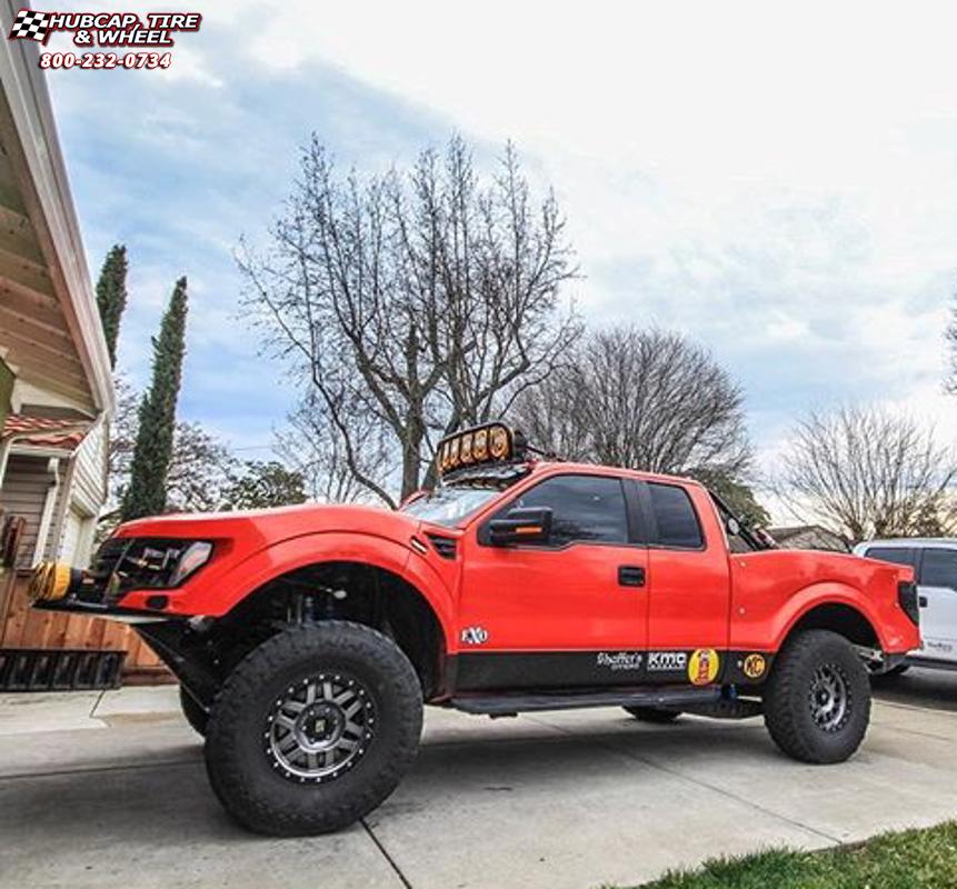 vehicle gallery/ford f 150 raptor xd series xd128 machete x  Matte Gray Black Ring wheels and rims