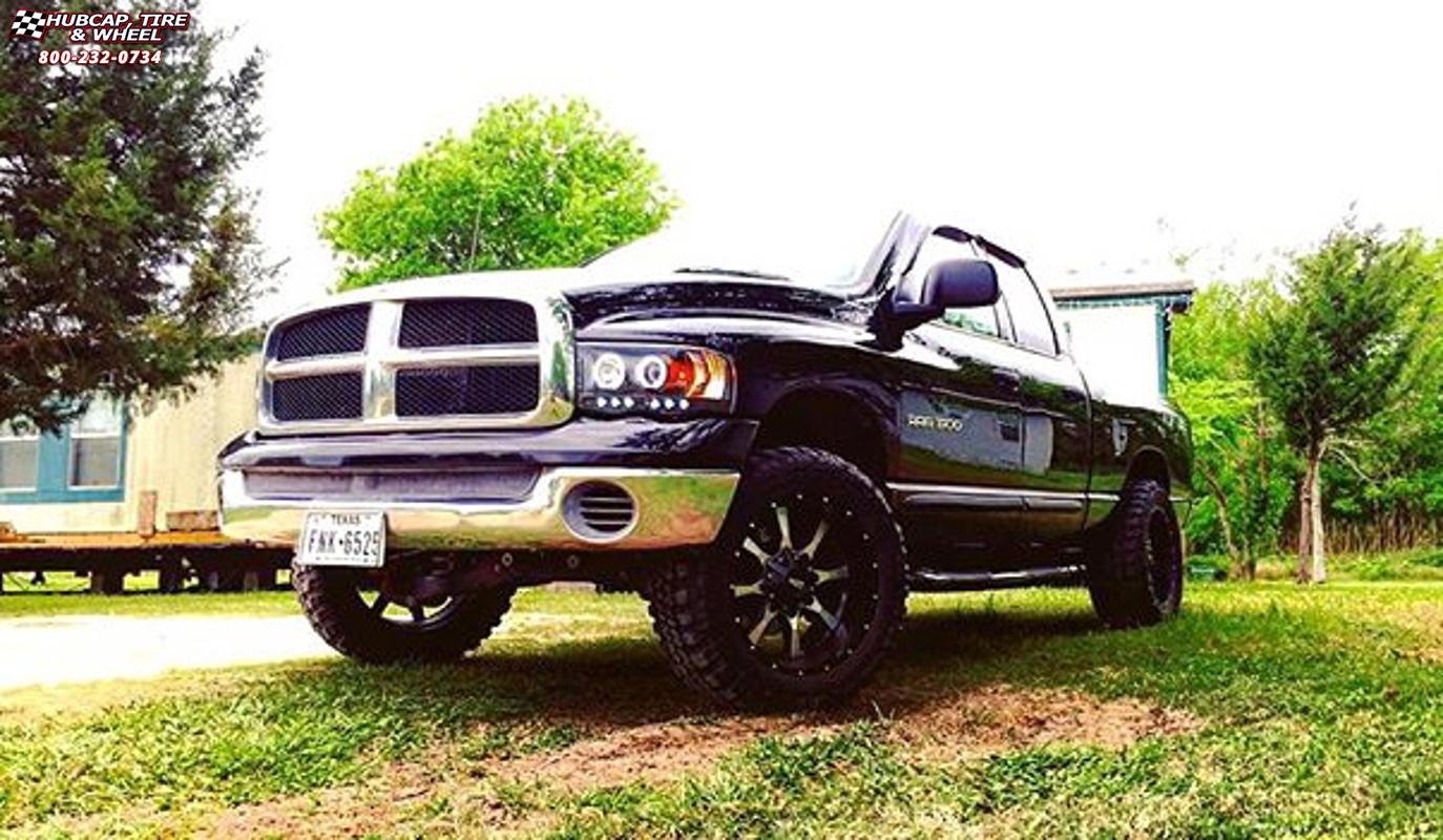 vehicle gallery/ram 1500 moto metal mo970  Gloss Black Machined Face wheels and rims