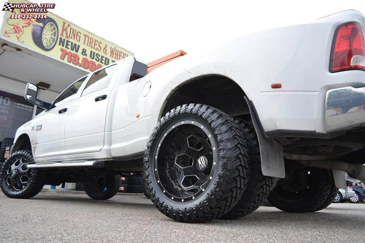 vehicle gallery/ram 3500 xd series xd815 battalion  Gloss Black Milled wheels and rims