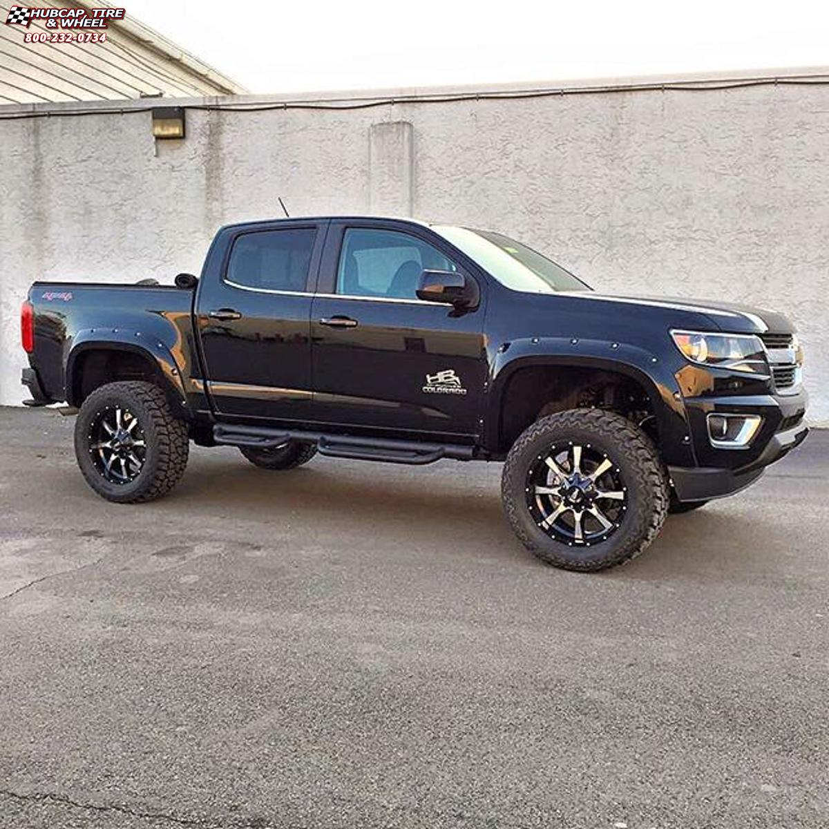 vehicle gallery/2016 chevrolet colorado moto metal mo970  Gloss Black Machined Face wheels and rims
