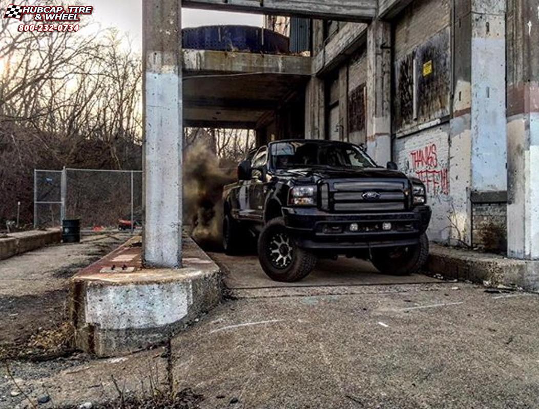 vehicle gallery/ford f 250 xd series xd798 addict  Matte Black Machined wheels and rims