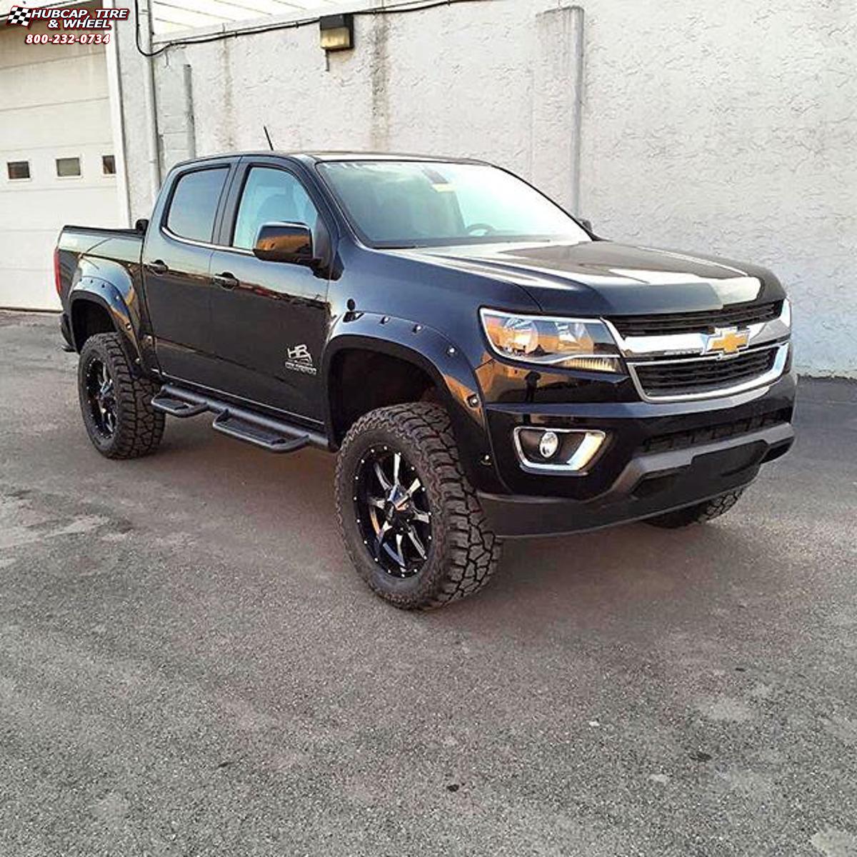 vehicle gallery/2016 chevrolet colorado moto metal mo970  Gloss Black Machined Face wheels and rims