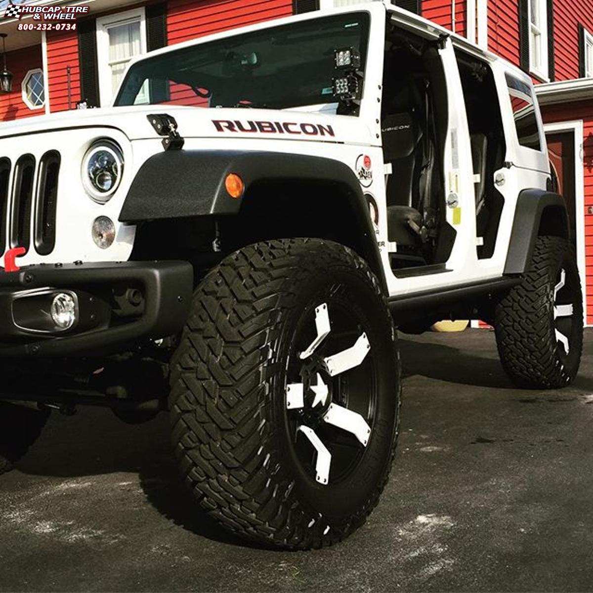 vehicle gallery/jeep wrangler xd series xd811 rockstar 2  Satin Black White Inserts wheels and rims