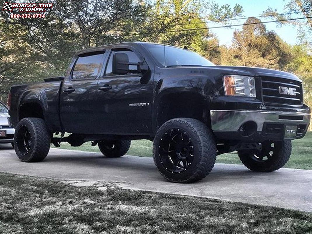 vehicle gallery/gmc sierra 1500 moto metal mo962  Gloss Black & Milled wheels and rims