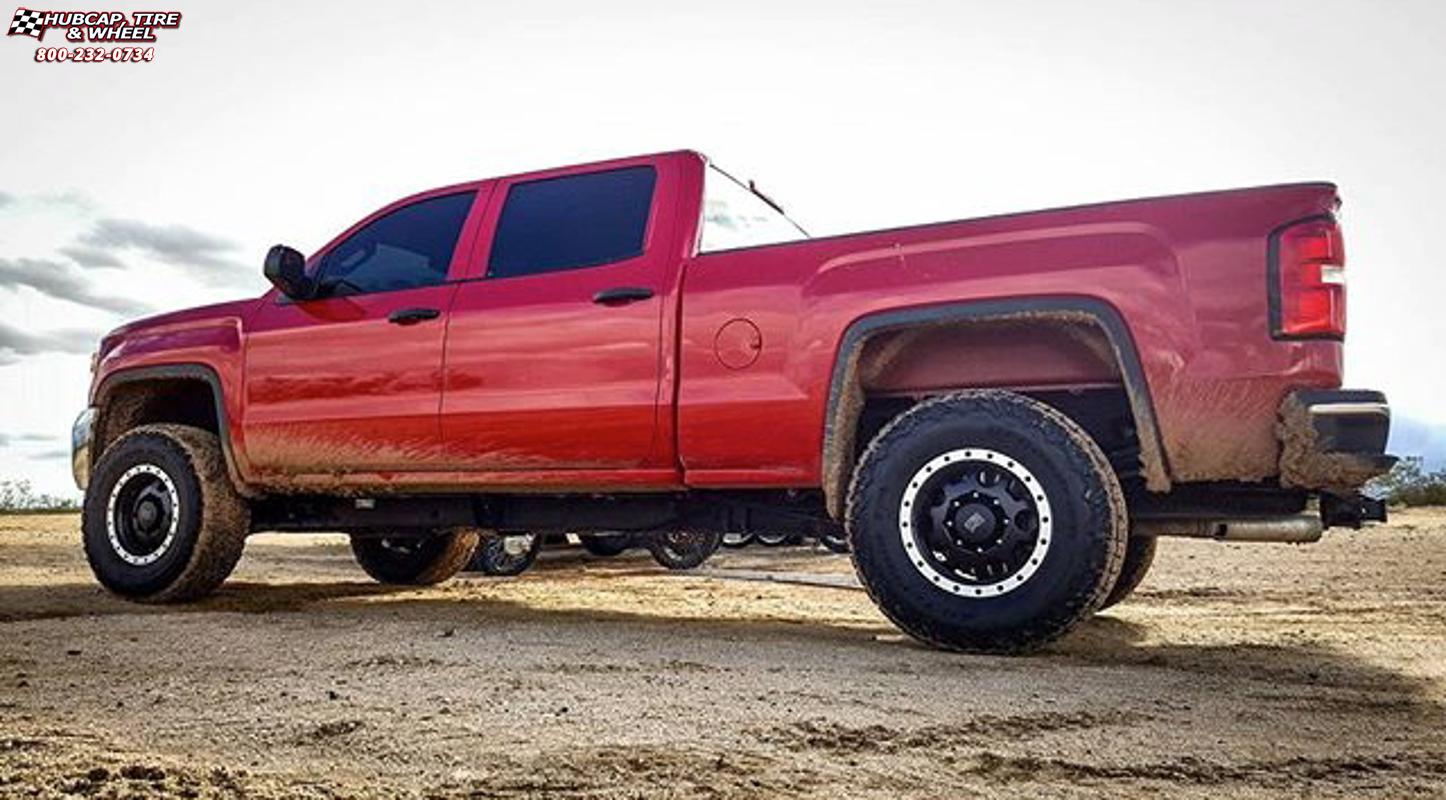 vehicle gallery/chevrolet silverado 1500 xd series xd125 enduro x  Matte Black Machined Bead Ring wheels and rims