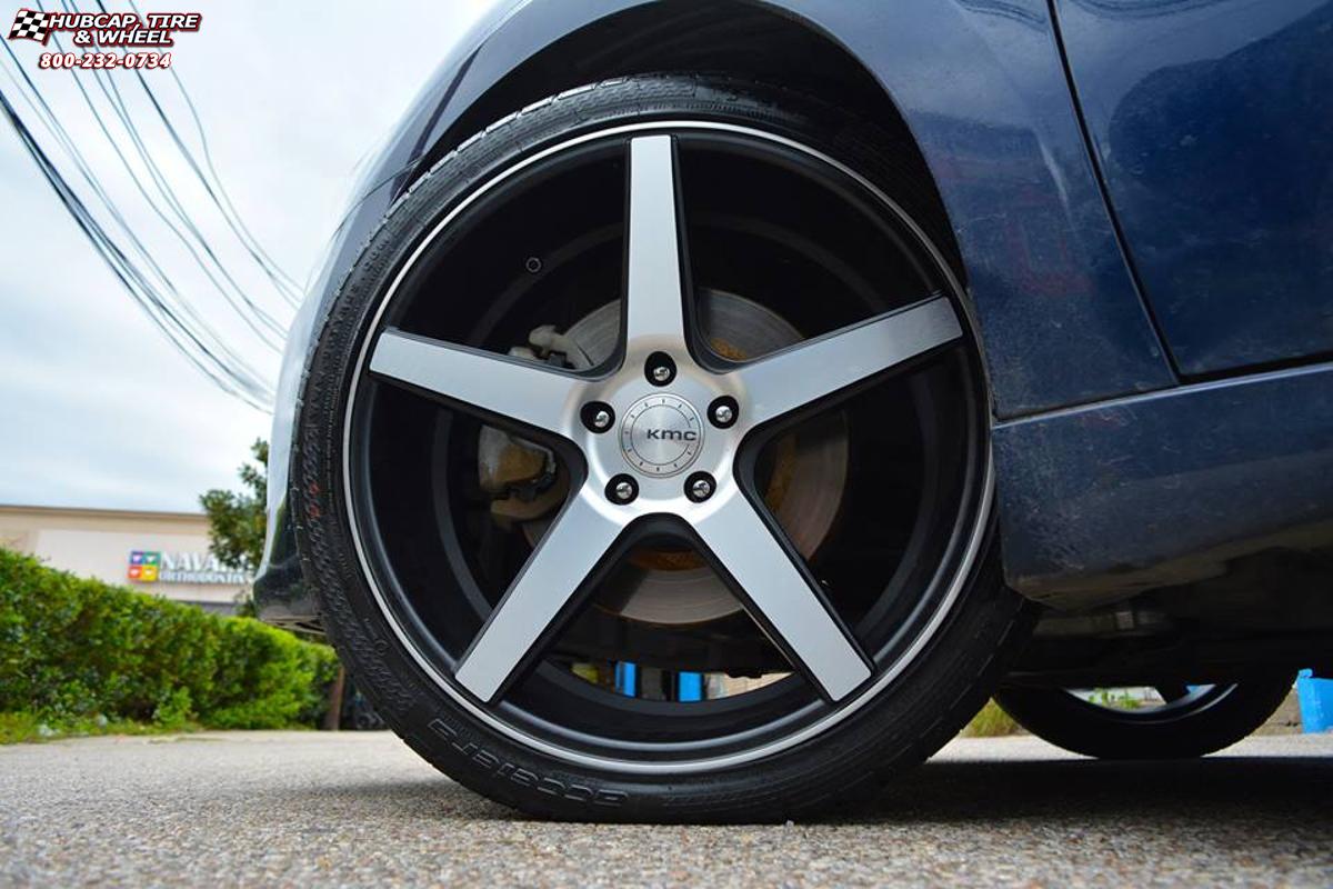 vehicle gallery/nissan altima xd series km685 district  Satin Black Machined wheels and rims