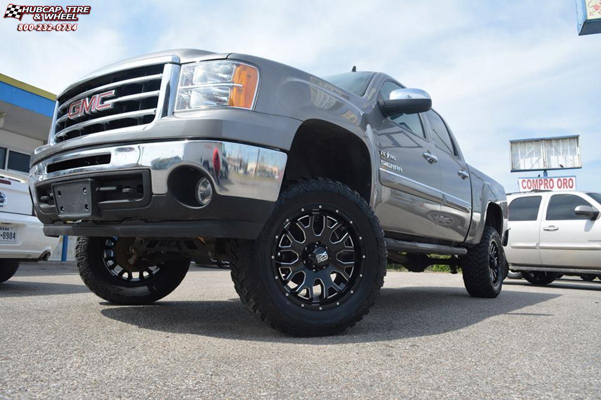vehicle gallery/gmc sierra xd series xd808 menace x  Gloss Black Milled wheels and rims