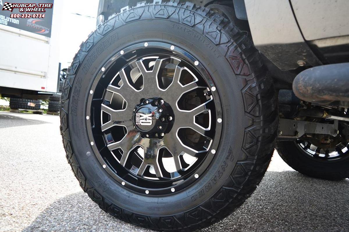 vehicle gallery/gmc sierra xd series xd808 menace x  Gloss Black Milled wheels and rims