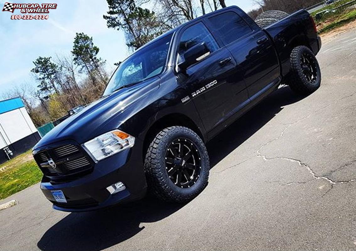 vehicle gallery/ram 1500 moto metal mo962  Gloss Black & Milled wheels and rims