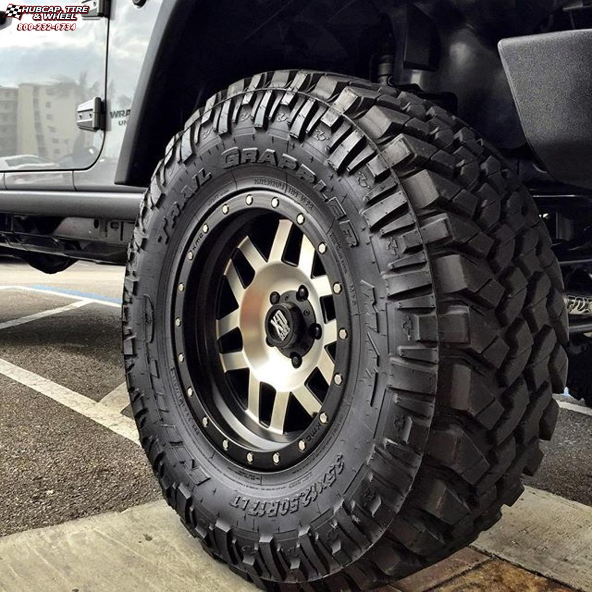 vehicle gallery/jeep wrangler xd series xd128 machete x  Matte Gray Black Ring wheels and rims