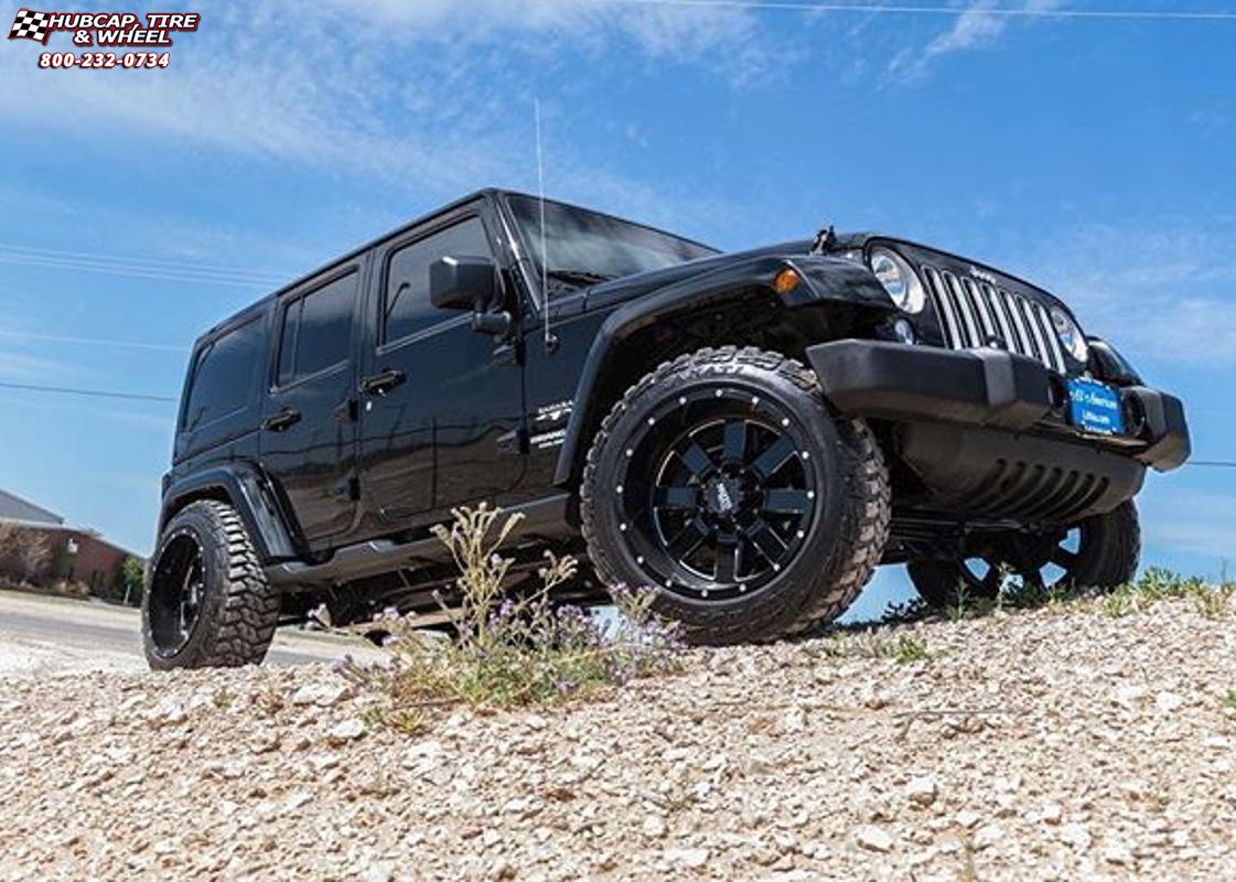 vehicle gallery/jeep wrangler moto metal mo962  Gloss Black & Milled wheels and rims