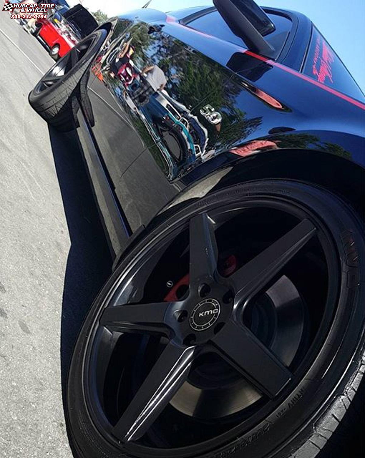 vehicle gallery/dodge charger xd series km685 district  Satin Black wheels and rims