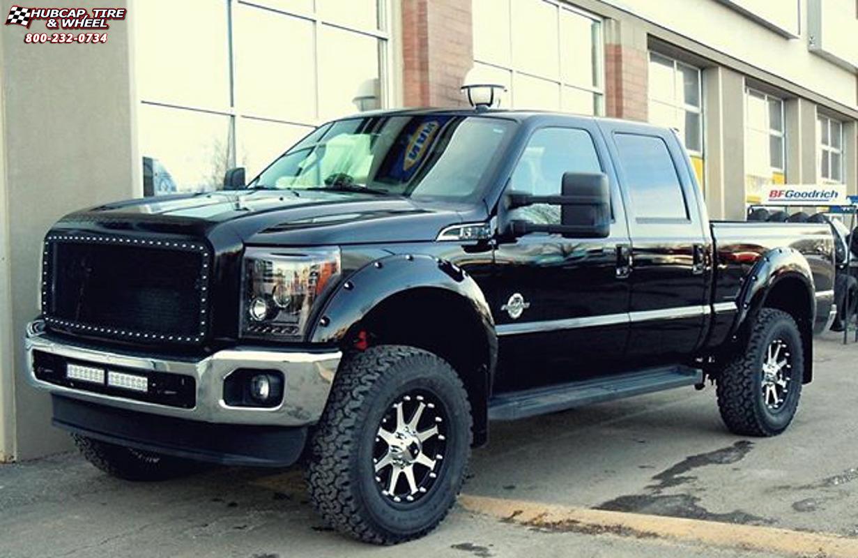 vehicle gallery/ford f 350 xd series xd798 addict  Matte Black Machined wheels and rims