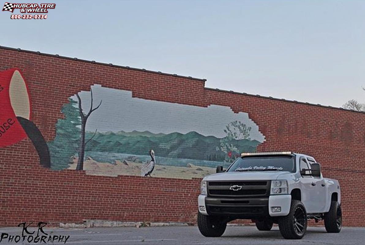 vehicle gallery/chevrolet silverado 1500 xd series xd818 heist  Satin Black wheels and rims