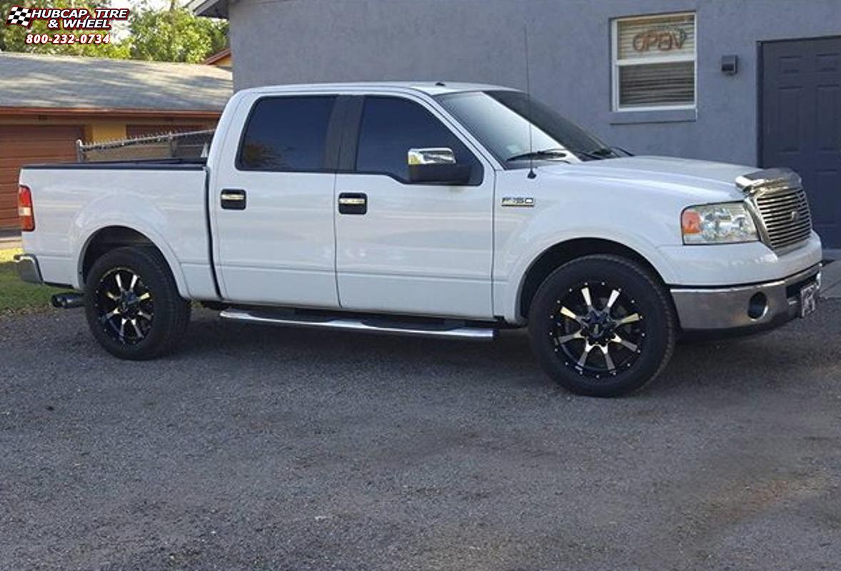 vehicle gallery/ford f 150 moto metal mo970  Gloss Black Machined Face wheels and rims