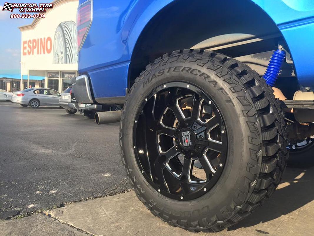 vehicle gallery/ford f 150 xd series xd825 buck 25  Gloss Black Milled wheels and rims