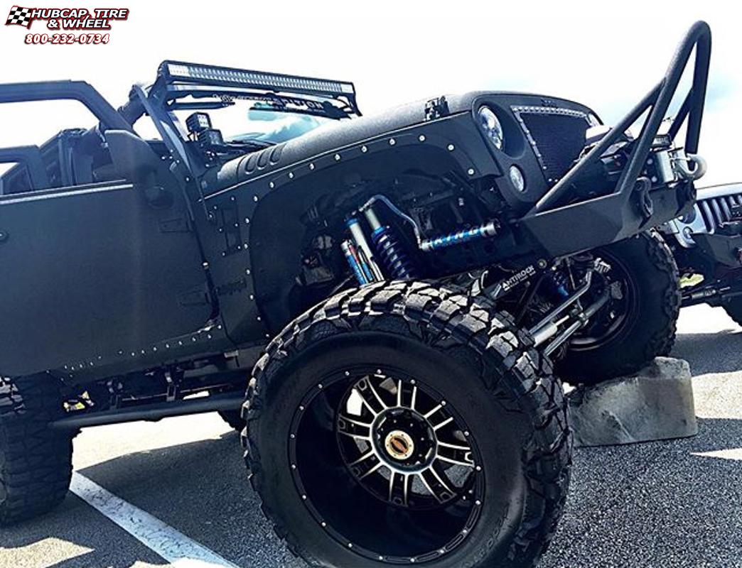 vehicle gallery/jeep wrangler xd series xd809 riot x  Matte Black Machined wheels and rims