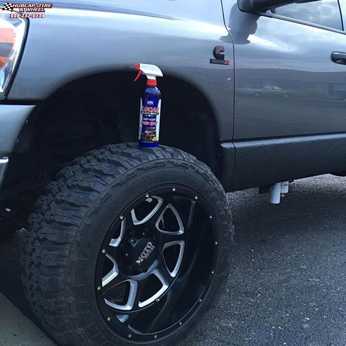 vehicle gallery/ram 1500 moto metal mo976  Satin Black Milled wheels and rims