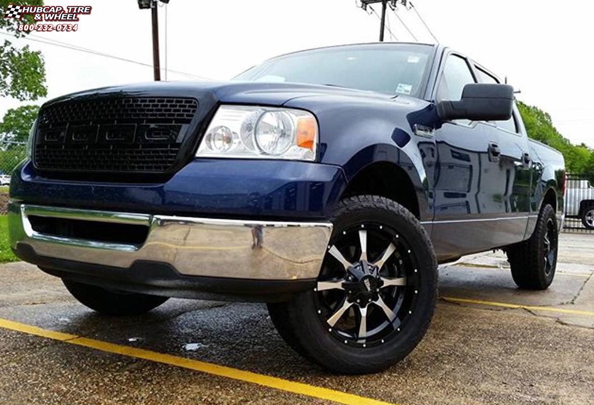 vehicle gallery/ford f150 moto metal mo970  Gloss Black Machined Face wheels and rims