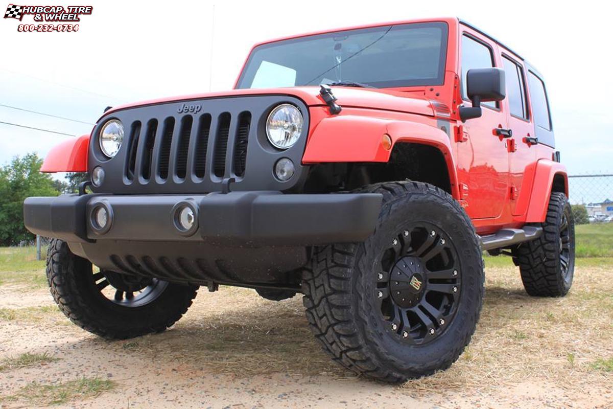 vehicle gallery/jeep wrangler xd series xd778 monster x  Matte Black wheels and rims