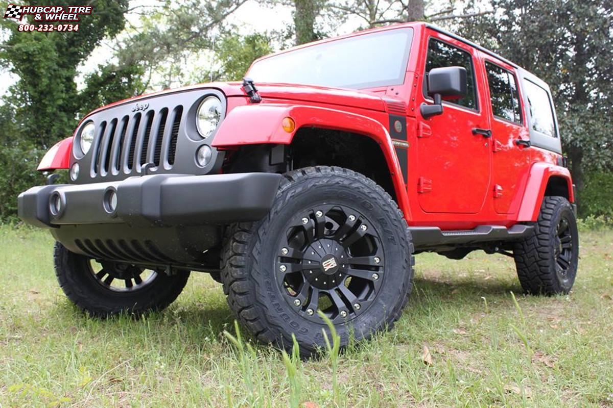 vehicle gallery/jeep wrangler xd series xd778 monster x  Matte Black wheels and rims