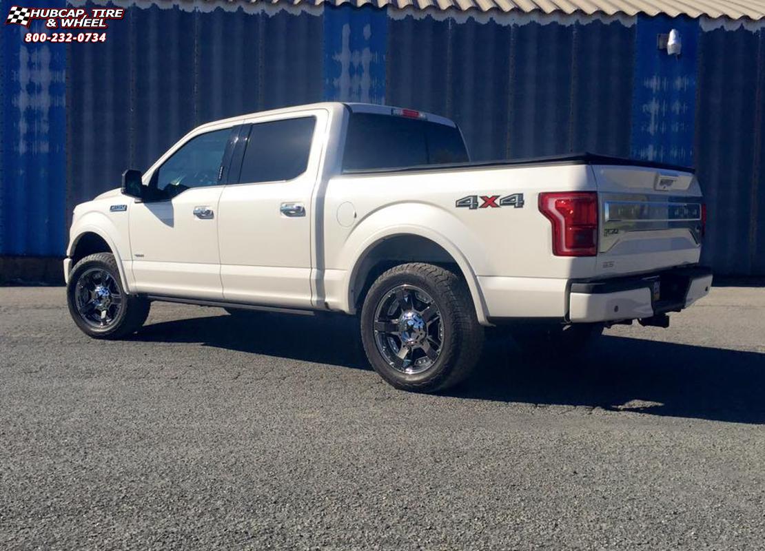 vehicle gallery/ford f 150 xd series xd811 rockstar 2  Chrome Black Inserts wheels and rims