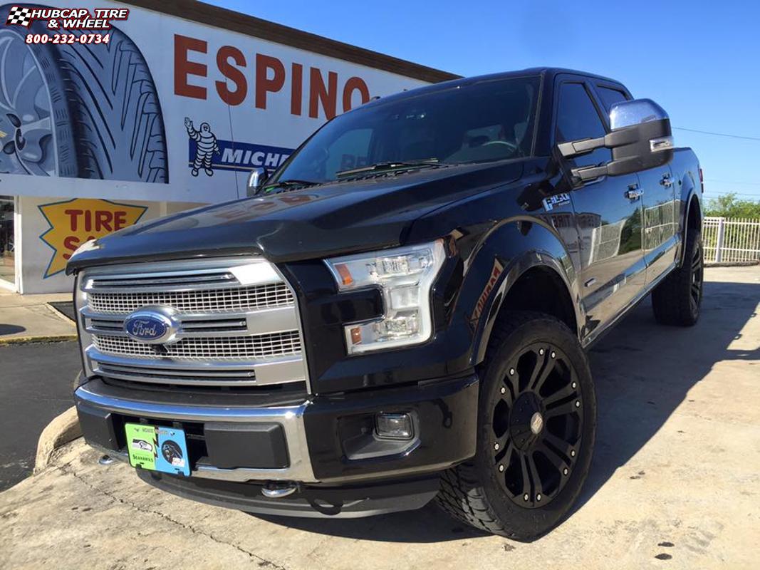vehicle gallery/ford f 150 xd series xd778 monster x  Matte Black wheels and rims