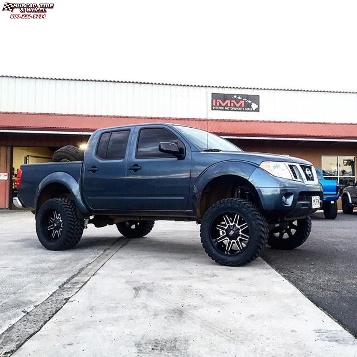 vehicle gallery/nissan frontier xd series xd823 trap  Satin Black Machined wheels and rims