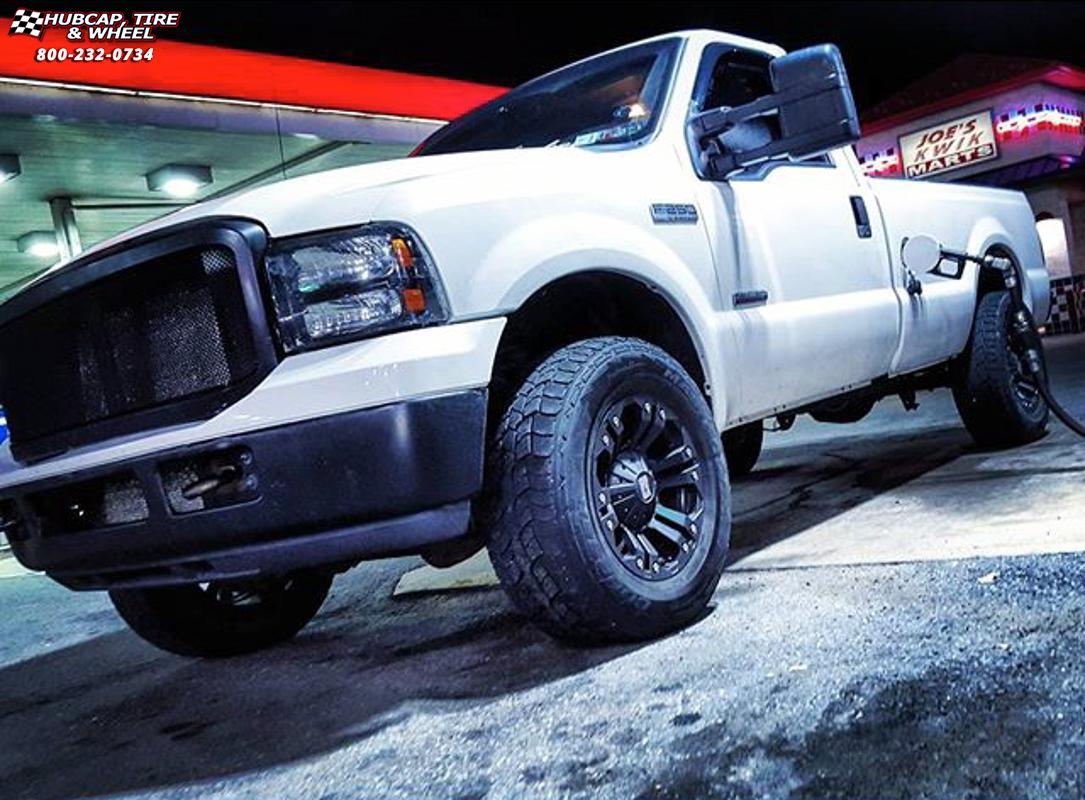 vehicle gallery/ford f 250 xd series xd778 monster x  Matte Black wheels and rims