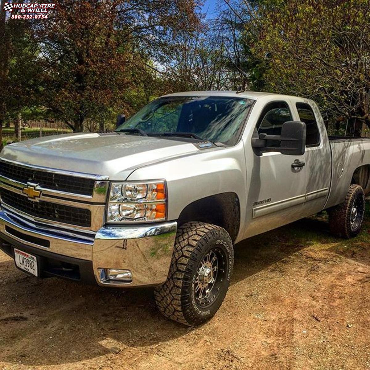 vehicle gallery/chevrolet silverado 2500 xd series xd795 hoss x  Gloss Black Machined wheels and rims