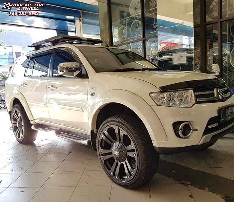 vehicle gallery/mitsubishi pajero xd series xd778 monster x  Matte Black wheels and rims