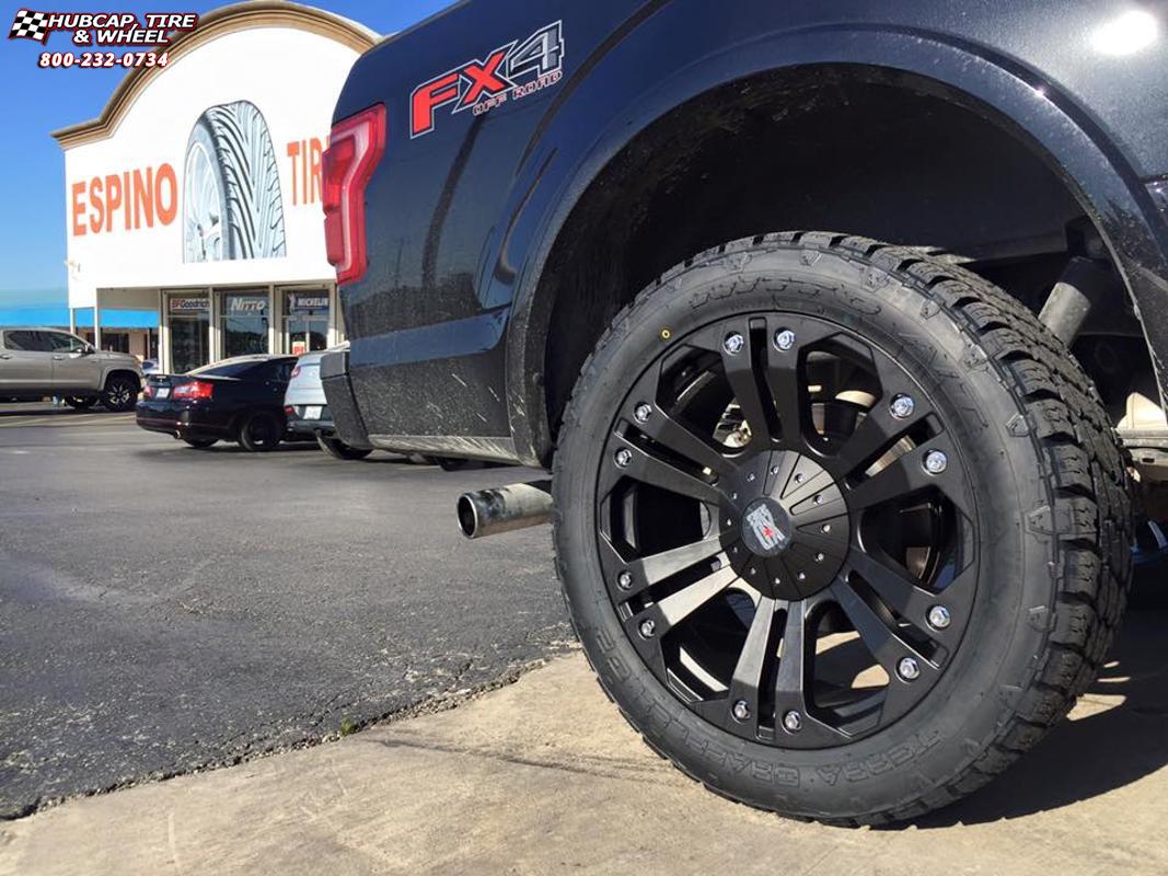 vehicle gallery/ford f 150 xd series xd778 monster x  Matte Black wheels and rims
