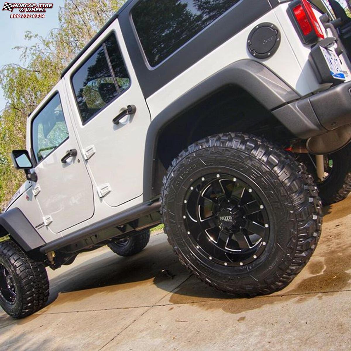 vehicle gallery/jeep wrangler moto metal mo962  Gloss Black & Milled wheels and rims