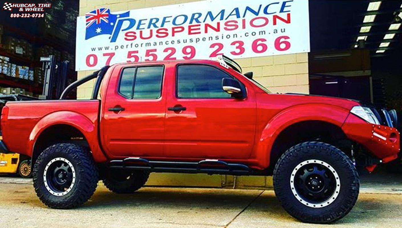 vehicle gallery/toyota tacoma xd series xd125 enduro x  Matte Black Machined Bead Ring wheels and rims