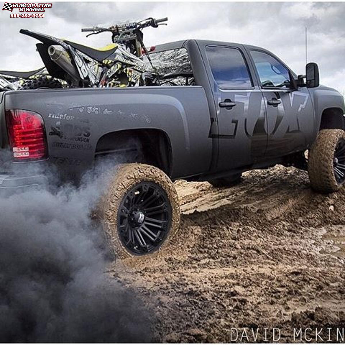 vehicle gallery/chevrolet silverado 1500 xd series xd810 brigade  Black wheels and rims