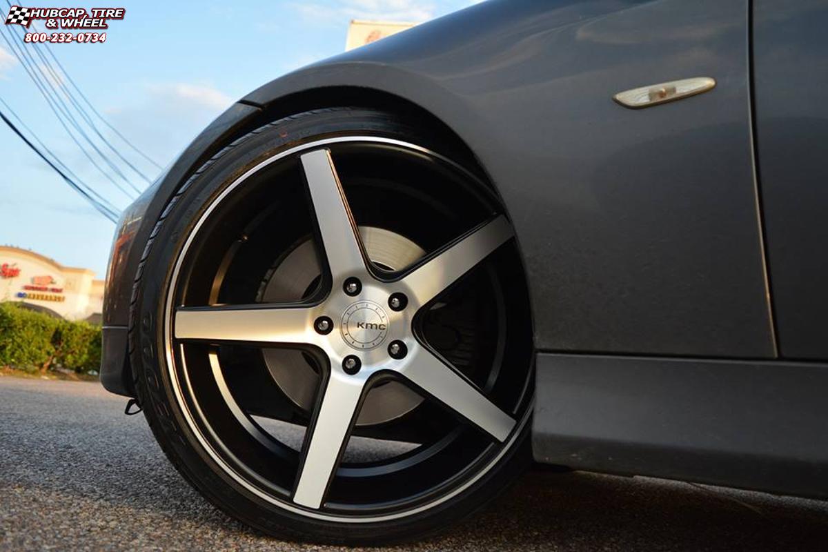 vehicle gallery/bmw 3 series xd series km685 district 20x  Satin Black Machined wheels and rims