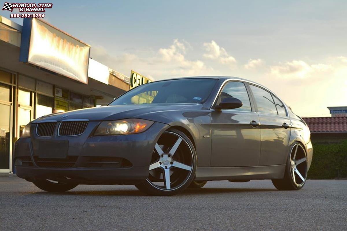 vehicle gallery/bmw 3 series xd series km685 district 20x  Satin Black Machined wheels and rims