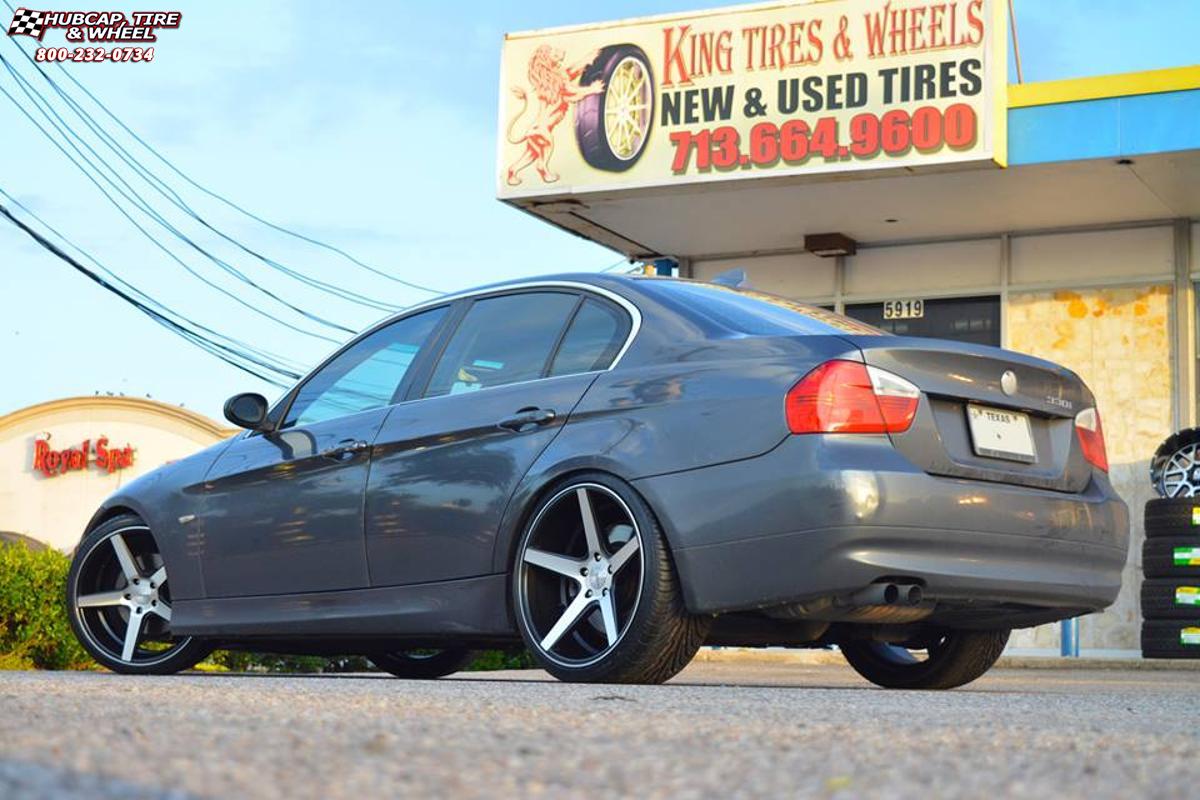 vehicle gallery/bmw 3 series xd series km685 district 20x  Satin Black Machined wheels and rims