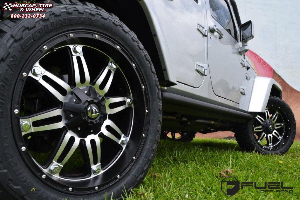 vehicle gallery/jeep wrangler fuel hostage d532 0X0  Matte Black & Machined Face wheels and rims