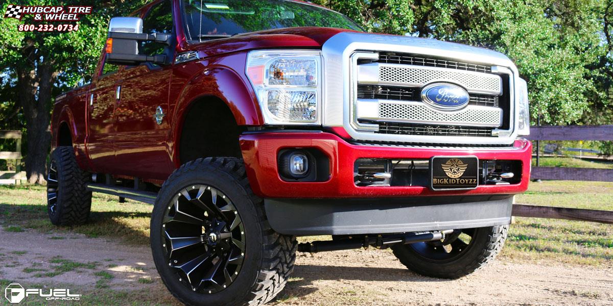 vehicle gallery/ford f 250 super duty fuel assault d546 22X14  Black & Milled wheels and rims