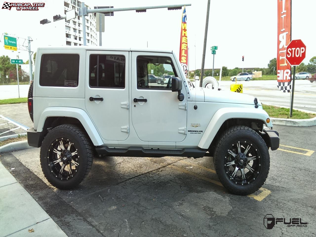 vehicle gallery/jeep wrangler fuel nutz d541 20X10  Black & Machined wheels and rims