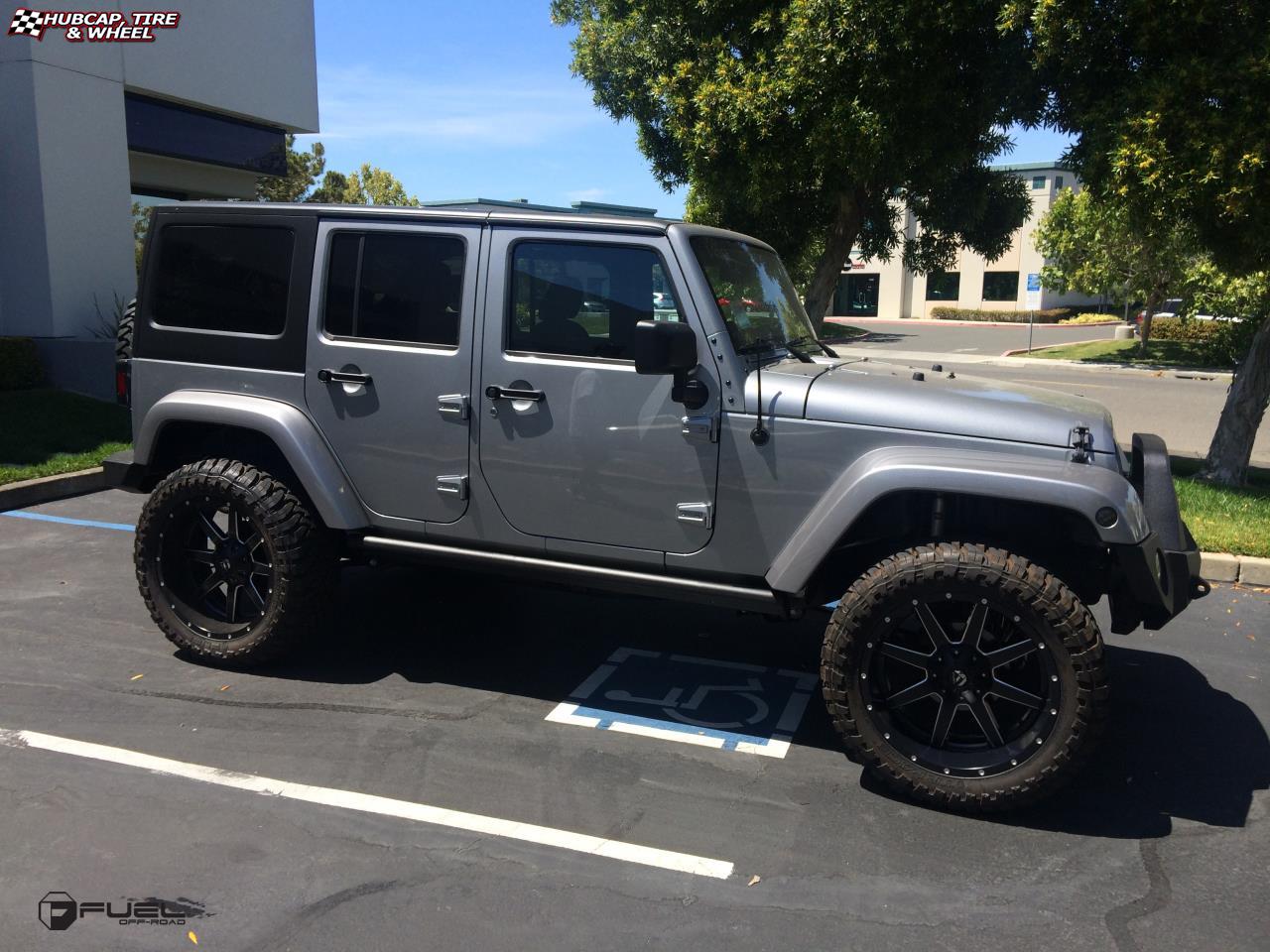 vehicle gallery/jeep wrangler fuel maverick d538 22X10  Black & Milled wheels and rims