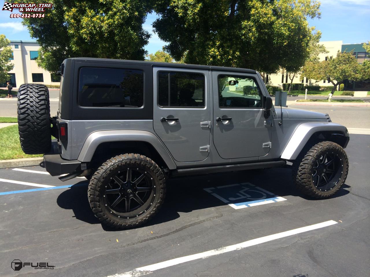 vehicle gallery/jeep wrangler fuel maverick d538 22X10  Black & Milled wheels and rims
