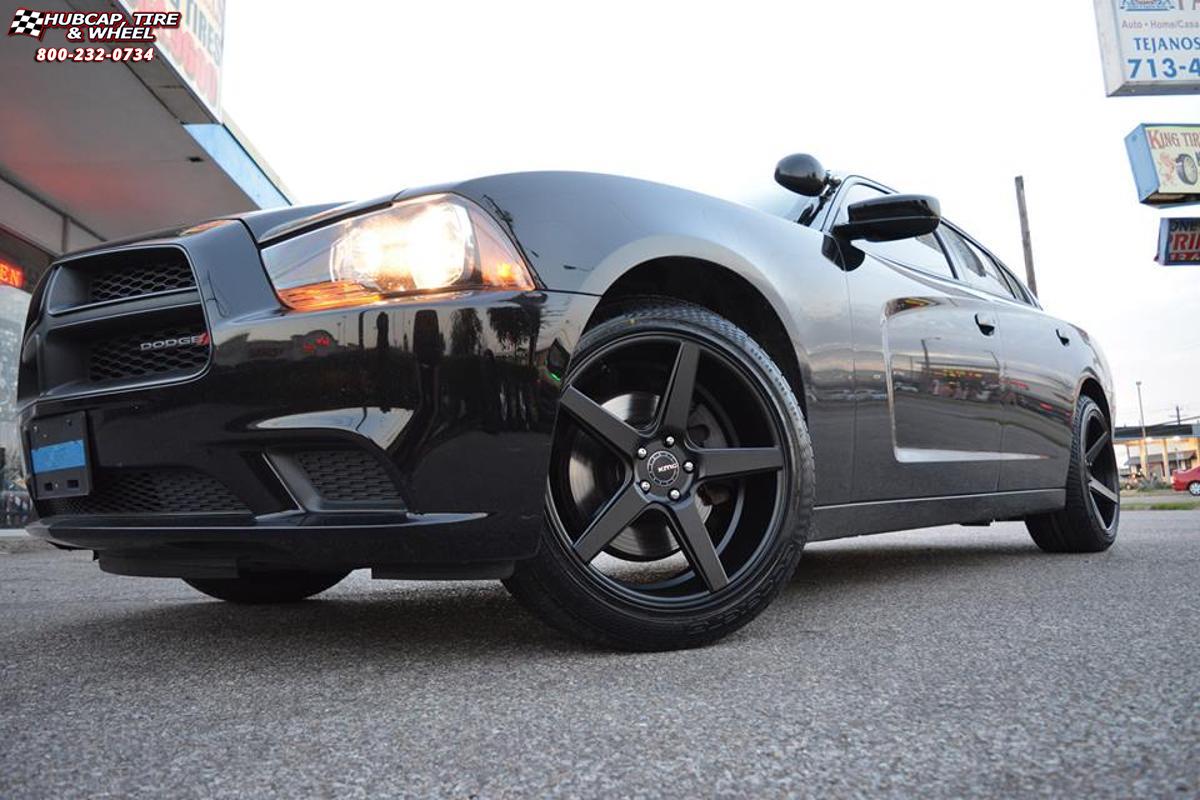 vehicle gallery/dodge charger xd series km685 district  Satin Black wheels and rims