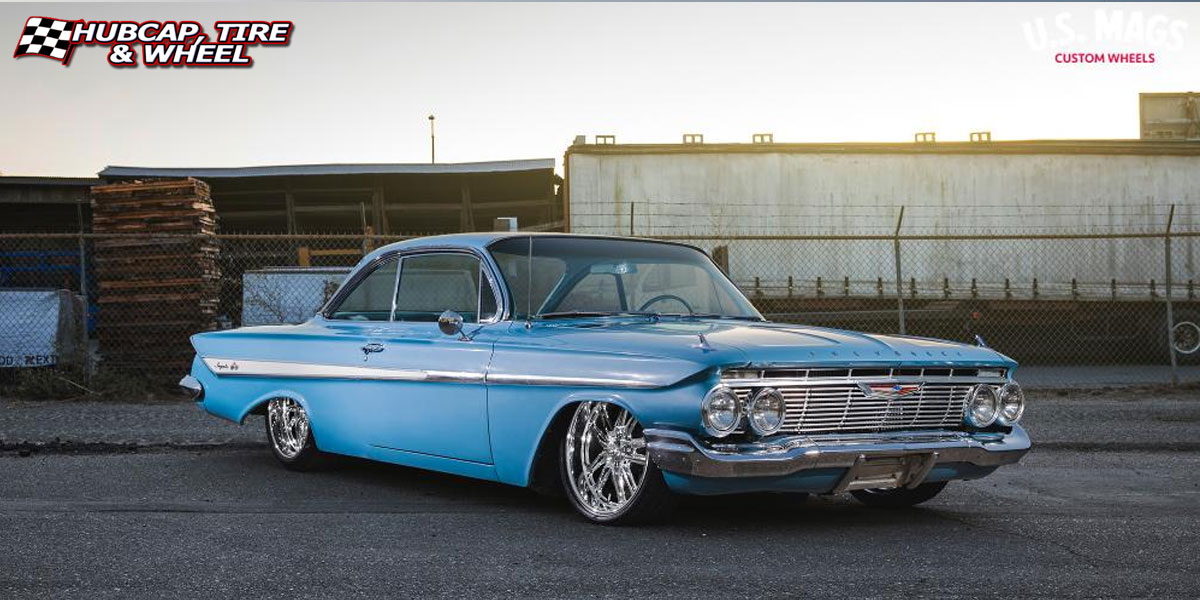 1957 chevrolet impala us mags u131 bullet chrome 20x95 custom aftermarket  Chrome wheels and rims