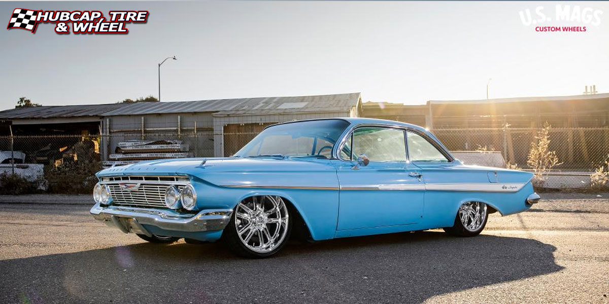1957 chevrolet impala us mags u131 bullet chrome 20x95 custom aftermarket  Chrome wheels and rims