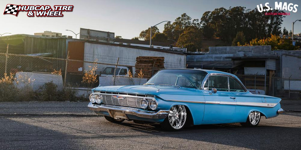 1957 chevrolet impala us mags u131 bullet chrome 20x95 custom aftermarket  Chrome wheels and rims