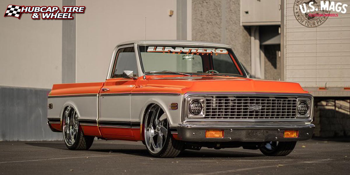 1967 chevrolet c10 us mags u132 desperado 5 custom aftermarket  Chrome wheels and rims